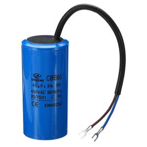 PATIKIL CBB60 45uF Running Capacitor, AC 450V 2 Wires 50/60Hz Cylinder 100x50mm for Air Compressor Motor, Washing Machines, Refrigerators Motor Start