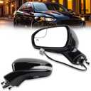 Dasbecan Left Driver Side Power Door Mirror Compatible with Ford Fusion 2013-2015 Power | Heated | Turn Signal | Puddle Light | Manual Folding | DS7Z17683BA | Black | 7Pins