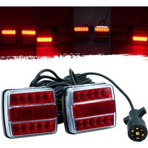 dreamdragon Magnetic Trailer Towing Light Kit, 12V LED Universal Turn Signal Running Brake Light with 24ft Cable 7-pin Plug, IP68 Waterproof