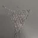 Rhinestone Fingerless Gloves Sparkling Metallic Hand Jewelry for Women (Silver)