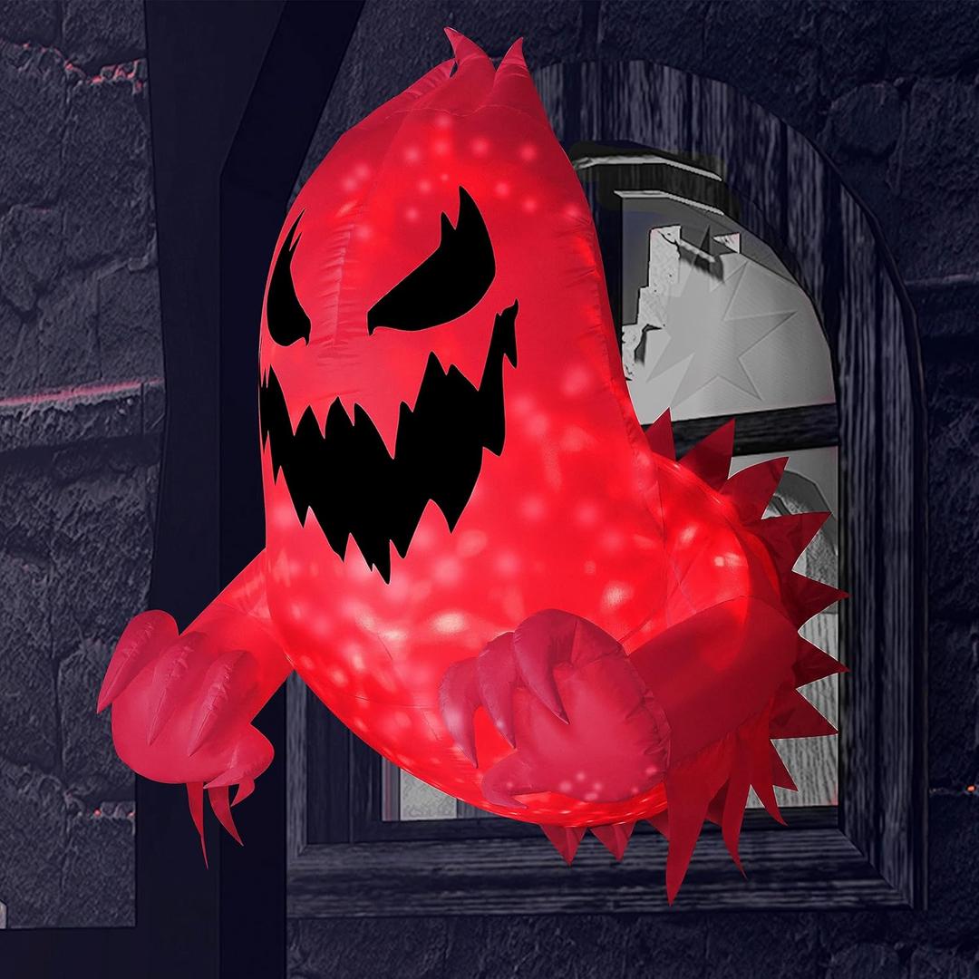 Joiedomi 4.5 FT Tall Halloween Inflatable Ghost Outdoor Decoration, Ghost Blow Up Yard Decorations with Rotating LED for Scary Halloween Decor, Window Decor