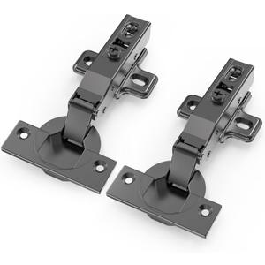 Chibery 10 PCS Full Overlay 3/ 4 inch Overlay Soft Close Hinges, Clip ON Plate, 105 Degree, Silent Hydraulic, Black Frameless European Concealed Hinge for Kitchen Cabinet Door, Wardrobes, and Bookcases