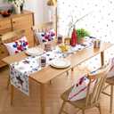 4th of July Table Runner Patriotic Stars Table Runners Independence Day Fireworks Cotton American Flag Linen Dresser Scarf Kitchen Dining Table Decor for Memorial Day Holiday Party 13x36 Inch