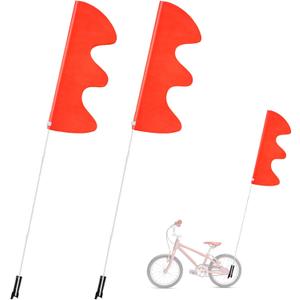 DLUGOPIS 2 Pcs Pink Bike Flag With 6 ft Pole for Safety, Go Kart, Bicycle, Recumbent Bike Mount, Adjustable Waterproof Mobility Scooter, Kayak Warning (Orange)