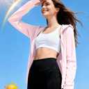 isnowood Women's UV Sun Protection Hoodie Jacket, Long Sleeve UPF 50+ Lightweight Zip Up Shirts for Hiking Outdoor, X-Large