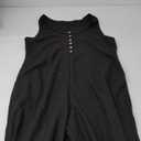 Happy Sailed Womens Casual Sleeveless Front Button Loose Jumpsuits Stretchy Knit Jumpers Long Pants Romper with Pockets (Large)