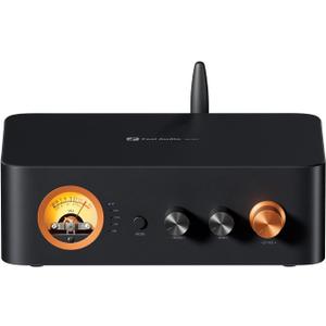 Fosi Audio MC351 2.1 Channel Integrated Amplifier with DAC, Home Audio Stereo Power Amp with Dual TPA3255 Chips for HiFi Passive Speakers, Vintage VU Meter Receiver with Bluetooth and USB/Opt/Coax