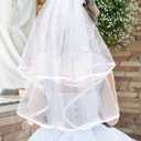 Geyoga 2 Pcs First Holy Communion Veil and Gloves Set 1st Holy Communion Accessories for Wedding Party Costume