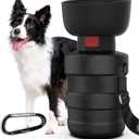 lesotc Dog Water Bottle, Portable Dog Water Dispenser, Leak Proof Dog Travel Water Bottle, Squeeze Pet Water Bottle for Walking On The Go, Dog Hiking Accessories for Outdoor, Hiking, Travel (21 Ounces, 3rd Gen Upgraded Black)