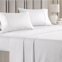 CGK 100% Organic Cotton Sheets Queen Size Bed Set, Deep Pocket Queen Sheet set, 300 Thread Count Cotton Bed Sheets, Naturally Cool Soft Breathable No Pill Elasticated Luxury White Bedding For All Seasons