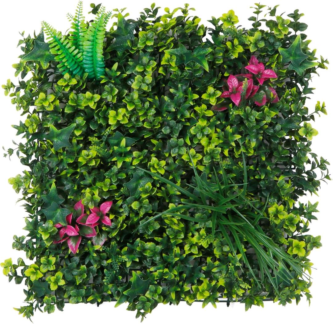 Yangrass Artificial Grass Wall Panels with Mint Leaves,6pcs 20"x20"(17sqft)