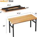 Need Home Office Desk 47 inches Folding Computer Table Workstation No Install, Teak and Black