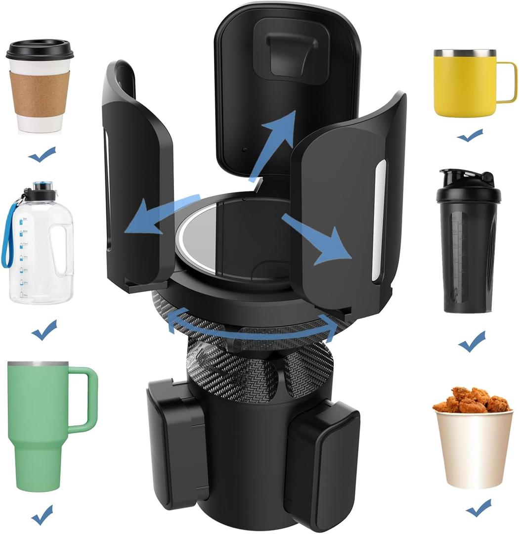 COAZRLOS Universal Car Cup Holder Expander Adapter with Offset Adjustable Base and Expandable Arm, Compatible with Stanley, Yeti, Hydro Flasks, Camelbak, Other Big Bottles Mugs Drinks