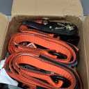 VULCAN Car Tie Down with Flat Hooks - Lasso Style - 2 Inch x 96 Inch - 4 Pack - PROSeries - 3,300 Pound Safe Working Load