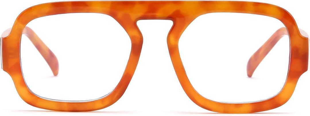 FEISEDY Fashion Blue Light Blocking Glasses for Woman Men Trendy Vintage Square Frame Stylish Fake Eyeglasses B0285 (Brown Cheetah)