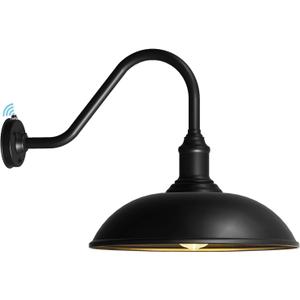 Outdoor Barn Light - 18 Inch Dusk to Dawn Large Exterior Fixture with Extended Arm Gooseneck Light - Waterproof and Rust Resistant for Farmhouse, Garage, Porch