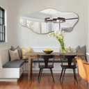Irregular Wall Mirror, 54.5"x24" Asymmetrical Tempered Glass Mirror, Large Organic Shape Frameless Mirrors for Living Room Bedroom Hallway Entryway, Horizontal or Vertical Hanging