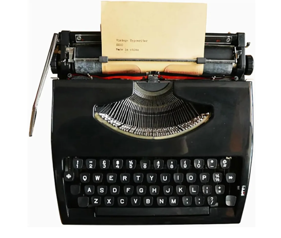 Classic Old Fashioned Manual Typewriter Machine With Ribbon,vintage Manual Typewriter Machine For Typing Letters & Notes,portable Typewriter Decor For Home Office(11.8"D x 11.8"W x 3.2"H, Black)