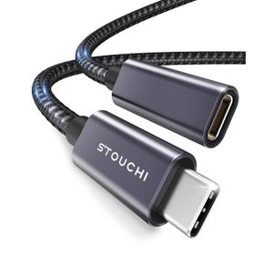 Stouchi USB C Extension Cable 10FT/3M, USB C Extension Cable Type C 3.1 Male to Female Fast Charging & Audio Data Transfer for iPhone 17 16 15, iPad mini/pro, MacBook Air M4 M3 M2/ M1 Mag- Safe (Grey)