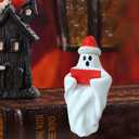 Mtruil Christmas Figurine Cute Funny Figurines with Xmas Hat Read a Book Design Unique Ghost Xmas Indoor Decorations for Christmas Decor Home OfficeTable Bedroom Desktop Display Ornaments 1 PCS