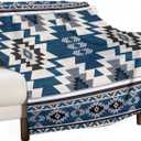 Aztec Blanket, Southwestern Native Tribal Geometric Vintage Boho Pattern Print Super Soft Flannel Throw Blanket for Bed Sofa (330GSM Flannel) 30"x50"in (76 * 127cm)