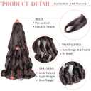 French Curly Braiding Hair,#4 Brown Synthetic Bouncy Braiding Hair 75g/Pack Crochet Hair Extensions 24Inch 8Pack French Curl Braiding Hair Extensions