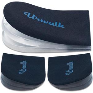 3 Layers Adjustable Supination & Over-Pronation Corrective Shoe Inserts, Medial & Lateral Heel Wedge Insoles for Foot Alignment, Knee Pain, Bow Legs, Osteoarthritis (Black - Small)