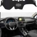 BIBLOZ Dash Cover for Hyundai Santa Fe 2019-2023 Accessories Black Flannel Dashboard Cover Mat Car Dashboard UV Sun Protection