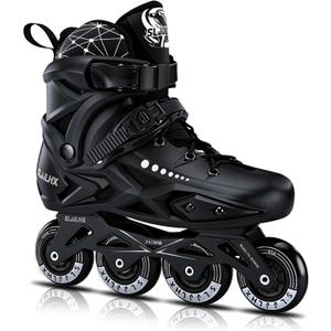 Inline Skates Adult for Women and Men, Roller Skates (Black, Men 9/ Women 10)
