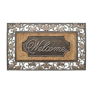 A1HC Natural Coir and Rubber Door Mat, 38x23, Thick Durable Doormats for Indoor Outdoor Entrance, Heavy Duty, Thin Profile Door Mat, Easy to Clean, Long Lasting, Front Door Entry Doormat