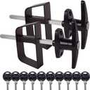 T-Handle Lock Kit,Hurrikom Double Shed Door Latch with 5.5" Stem, Lock Matching Set Includes 10 Keys for Sheds Doors, Playhouses, Chicken Coops,Camper, RV, etc(Black).All Keys are Universal.