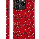 artslion for iPhone 16 Pro Max Case for Women Girl Men Boy, Compatible with MagSafe, Shockproof Soft Silicone & Hard PC Shell Protective Case for iPhone 16 Pro Max - Christmas Flavor Lights Red