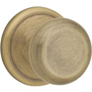 Kwikset Juno Interior Passage Door Knob, Handle For Closet and Hallway Doors, Non-Locking Doorknob in Antique Brass, with Microban Protection (1 Pack)