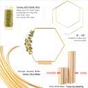 12 Pack Hexagonal Floral Hoops with Stand 18 Inch Metal Rings for DIY Centerpiece Table Decorations Crafts Macrame Ring Hoops Dream Catcher Rings Wedding Birthday Wreath Candle Rings Craft Hoops, Gold