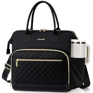 LOVEVOOK Lunch Bag Women, Insulated Adult Lunch Box for Women Work, Wide Opening Leakproof Cooler Tote Bag for Office Campus Picnic Beach with Shoulder Strap, Loncheras Para Mujer with Cup Holder