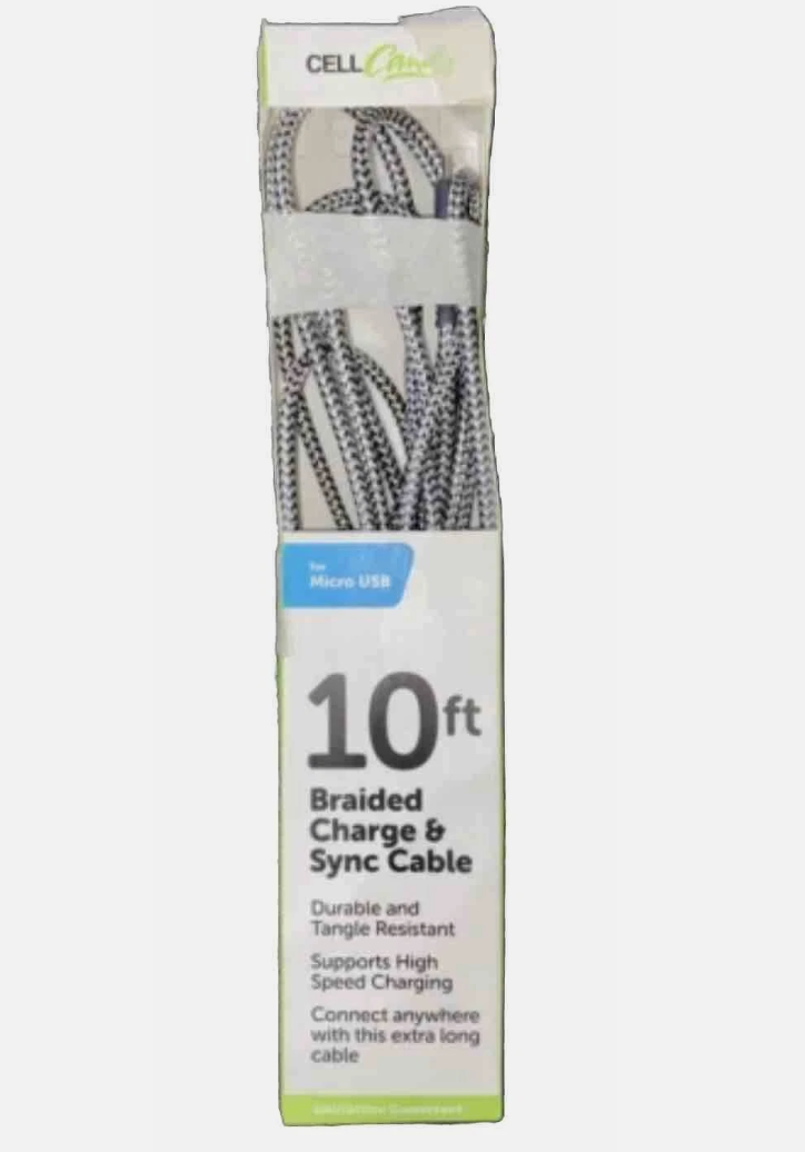 Cell Candy 10 Ft Braided Charge for Micro USB