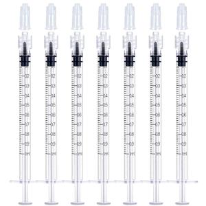 2 x 1mL Luer Lock Syringes Without Needle, Syringe for Liquid, Syringe for Science Labs, Feeding, Liquid Measurement, Pack of 12