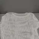 White Crochet Tops for Women Short Sleeve Off the Shoulder Sweater Top Crochet Swimsuit Coverup for Beach Vacation Outfits XL