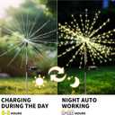 Solar Garden Lights Outdoor Waterproof (2 Pack),Solar Landscape Lighting,300LED Firework Lights for Garden, Pathway, Party & Christmas,Warm White