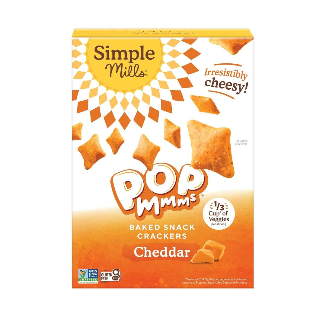 Simple Mills Pop Mmms Cheddar Baked Snack Crackers, Gluten Free, 4 Ounce (Pack of 1)