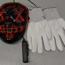 JOYIN Halloween Led Mask, Light Up Mask and Gloves for Cosplay Costume (Red), 3 Modes Scary Glow in The Dark Masks for Boys Girls Halloween Party Dress Up Accessories, Gifts Giving