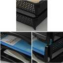 Stackable Paper Tray Set of 6, Black Plastic Letter Tray Basket