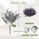 RECUTMS Fake Shrubs Flowers, 12 Bundles Faux Outdoor Plants UV Resistant Artificial Greenery Eucalyptus Flowers Boxwood Springs Fake Plants Indoor Outside Hanging Planter Home Garden Decor (Purple)