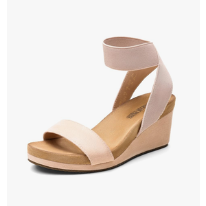DREAM PAIRS Womens Elastic Ankle Strap Open Toe Platform Wedge Sandals Comfortable Summer Shoes, Size 8.5