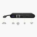 Belkin Multimedia Adapter with USBC Passthrough Power HDMI, USBA & USBC Ports, 4K Video, Compact Laptop Hub for MacBook, Chromebook, Windows, Travel & Home Office