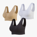 Lemef 3-Pack Seamless Sports Bra Wirefree Yoga Bra with Removable Pads for Women 4XL