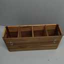 Extra Large Utensil Holder for Kitchen Counter, Acacia Wooden Utensil Holder with 4 Compartment, Kitchen Counter Organizer for Storage Spatula and Silverware, Ideal Christmas Gift for Farmhouse Decor