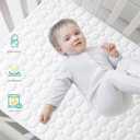 Biloban Crib Mattress Protector Pad Waterproof, Toddler Waterproof Crib Mattress Cover, Machine Washable & Dryer Fit Baby Toddler Bed Mattress Protector (Standard Size 52 x 28), White