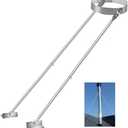 Roof Chimney Stainless Steel Extended Support KitAdjustable Extended Roof Brace Suitable for 6"-14" DiameterSilver Chimney Stove Pipe Support Provide Stability Against Wind