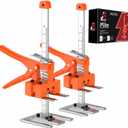 JANNIRESS 2 Pack Labor Saving Arm Jack, 15" Handheld Furniture Lifter Tool & Height Adjuster, 400lbs Heavy Duty Wall Tile & Cabinet Jack Yellow/White